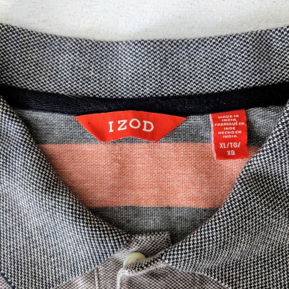 Izod Multicolored Striped Rainbow Polo Size XL - Picture 5 of 8
